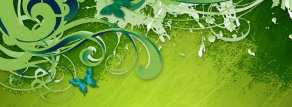 Green Butterfly Facebook Covers